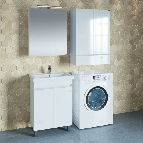 Шкаф СанТа Марс 700244 50х30х90 подвесной цвет белый - фото 2