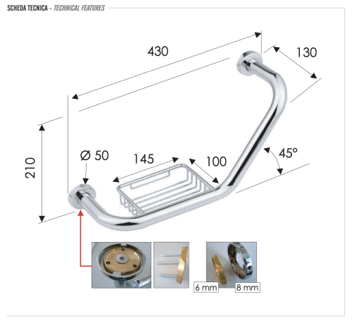 Поручень Remer RB480CR - фото 2