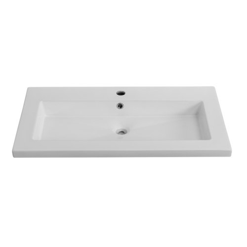 Раковина керамическая Cezares CZR-8070-75 76х46 подвесная цвет белый глянцевый 1 отверстие под смеситель - фото 2