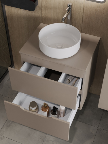 Тумба с раковиной Orange Line Li-60TuLMDF+B09-360W 61х46х68 - фото 4