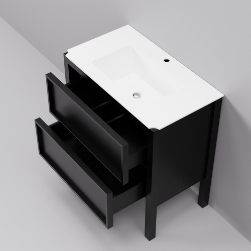 Тумба с раковиной Art Decco Elisa (Элиса) AES08F78S200 80x45x85 напольная цвет черный дуб - фото 4