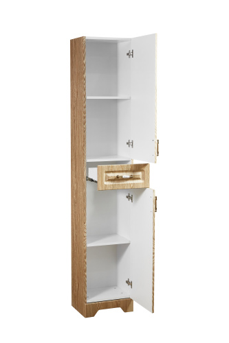 Шкаф-пенал Stella Polar Кармела SP-00000193 36х30х190 цвет коричневый - фото 4