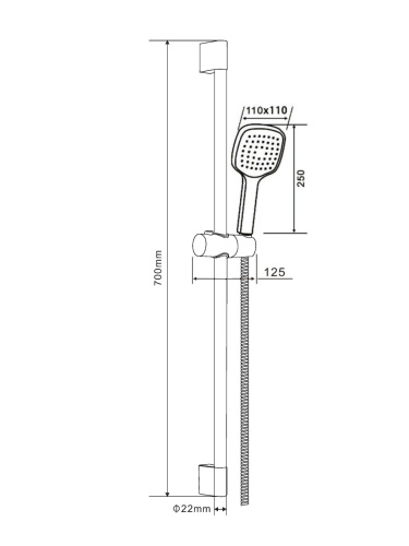 Душевой гарнитур Orange O-Shower OS804b настенный  черный - фото 5
