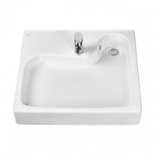 Раковина из сантехнического фарфора Santek Клио 1WH501784 52х60 над стиральной машиной цвет белый - фото 2