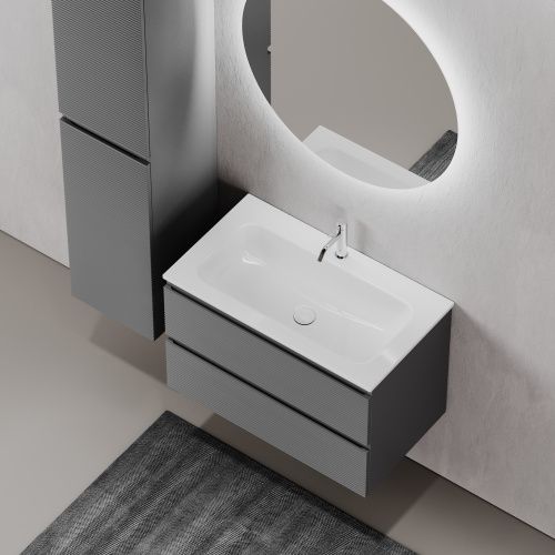 Тумба под раковину Sancos FOLK FL80GS 79х45х50 подвесная цвет серый - фото 5