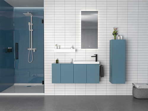 Шкаф-пенал Orka Ferla 3006244 30х25х100 подвесной цвет синий матовый - фото 2