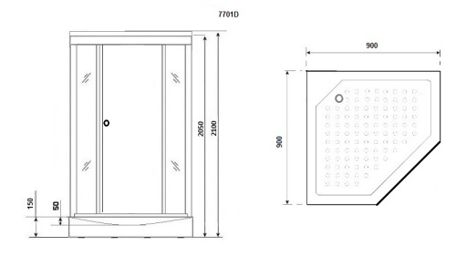 Душевая кабина Niagara Luxe 7701DW 90х90 трапеция с крышей ориентация универсальная - фото 4