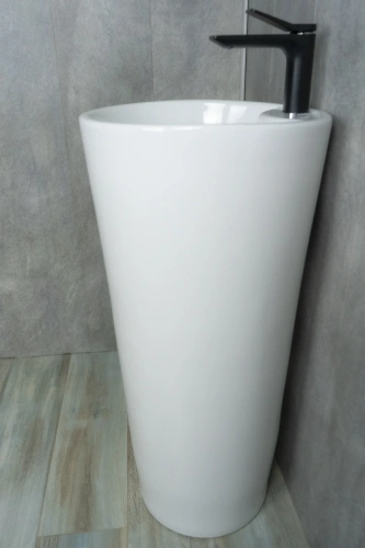 Раковина керамическая Gid Autonomo 81112 40х40 напольная цвет белый 1 отверстие под смеситель - фото 4