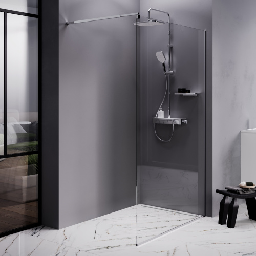 Душевая перегородка Am.Pm Func W84WI-120-F1-MTE 120х200 стекло прозрачное профиль хром глянцевый