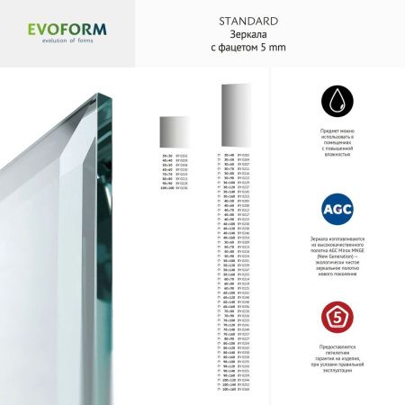 Зеркало Evoform Standard BY 0213 50х70 подвесное