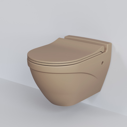 Чаша унитаза подвесная Ambassador Nord 133T20501 цвет темно-бежевый матовый без сиденья - фото 5