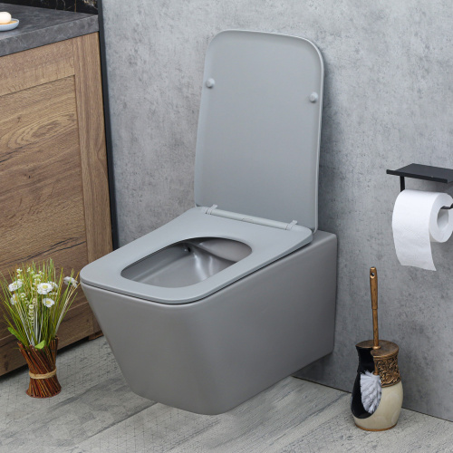 Унитаз подвесной Melana 310304MG серый с сиденьем микролифт безободковый - фото 2