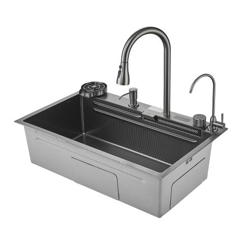 Кухонная мойка Savol S-SC002Q 75х46 цвет графит поверхность матовая - фото 2