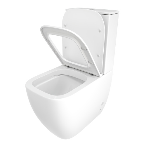 Унитаз напольный с бачком Cerutti SPA CT8708 белый с сиденьем микролифт безободковый каскадный смыв - фото 2