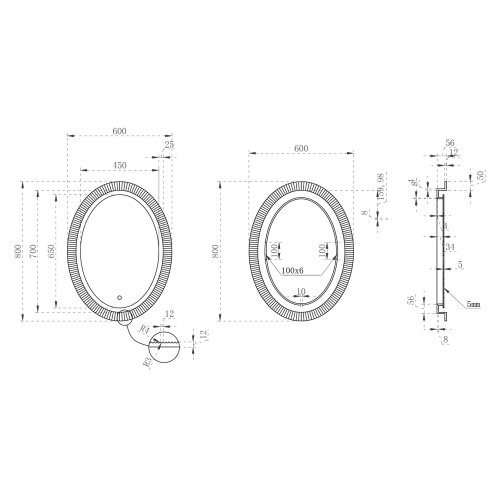 Зеркало в ванную Abber AS6601 60х80 цвет белый матовый - фото 3