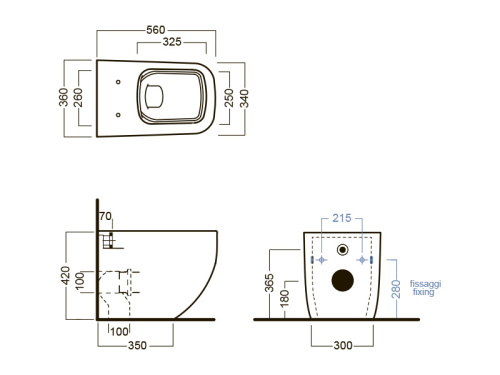 Чаша унитаза приставная Hatria NEXT Y3AY01 цвет белый без сиденья безободковая душевой смыв - фото 3