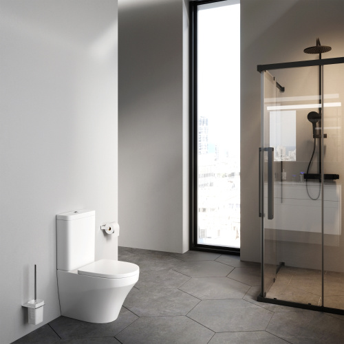 Унитаз напольный с бачком Am.Pm Inspire C508607WH белый глянцевый без сиденья душевой смыв - фото 4