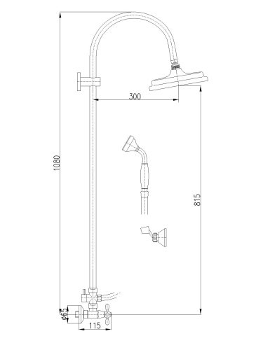 Смеситель для душа MORAVA RETRO MK481.5/3SM настенный бронза - фото 2