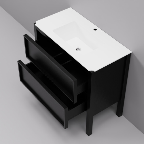 Тумба с раковиной Art Decco Elisa (Элиса) AES09F78S200 90x45x85 напольная цвет черный дуб - фото 4