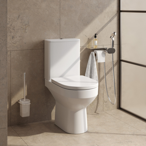 Унитаз напольный с бачком Am.Pm Spirit V2.0 CK70C1804W белый/хром с сиденьем микролифт безободковый душевой смыв - фото 3