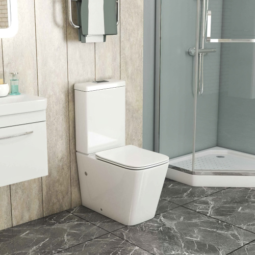 Унитаз напольный с бачком Grossman Санфаянс GR-4445S белый глянцевый с сиденьем микролифт безободковый каскадный смыв - фото 5