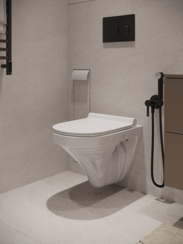 Унитаз подвесной Agger AT06100 белый с сиденьем микролифт каскадный смыв - фото 3