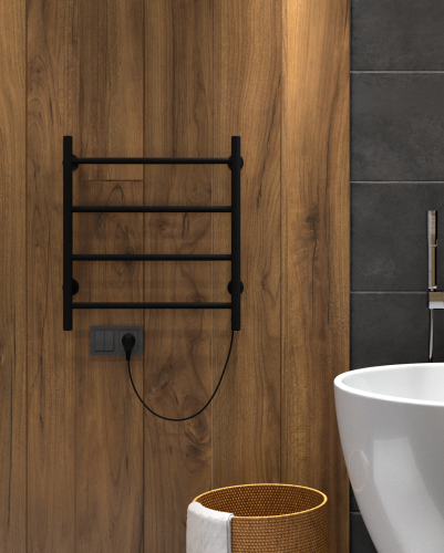 Полотенцесушитель Indigo Line LСLE50-40BRR 43х50 электрический черный муар - фото 3