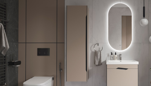 Пенал Velvex Krona 40х31х148 360 серый камень подвесной цвет серый камень - фото 2