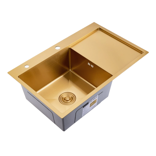 Кухонная мойка Splenka S705.7850.03 78х50 цвет золотой сатин поверхность матовая - фото 2