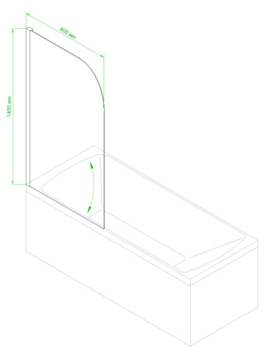 Душевая шторка на ванну Royal Bath BV RBBV814 80х150 стекло рифленое профиль хром глянцевый ориентация правая - фото 2