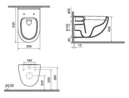 Чаша унитаза подвесная Vitra S40 7759B003-0075 цвет белый без сиденья безободковая каскадный смыв - фото 3