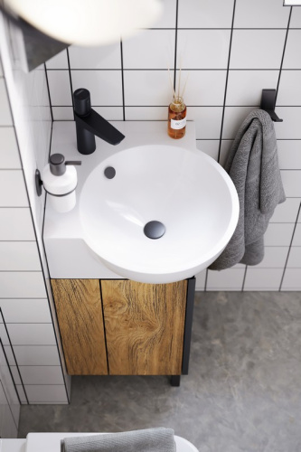 Тумба под раковину Aqwella Y POR0104DB 36х36х66 напольная цвет коричневый - фото 5