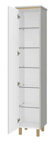 Шкаф-пенал Brevita Elche ELC-05035-010L 37х35х165 напольный/подвесной цвет серый/золото - фото 4