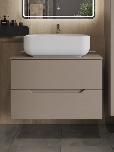 Тумба с раковиной Orange Line Li-80TuLMDF+B03-600W 81х46х68 цвет бежевый - фото 3