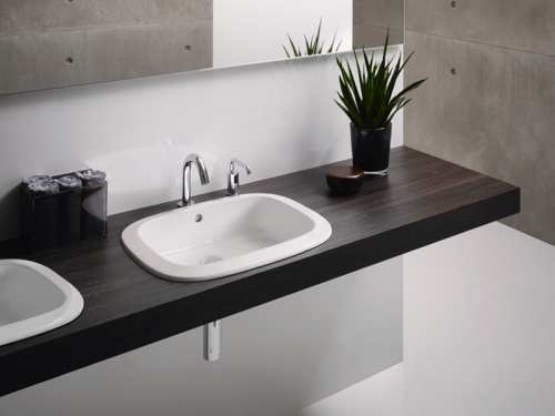 Раковина керамическая Toto LW763Y#XW 53х45 полувстраиваемая цвет белый без отверстий под смеситель - фото 2