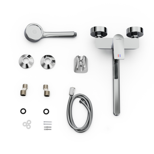 Смеситель для ванны Tokito MITSUISHI TOK-MIT-1015 настенный хром - фото 5