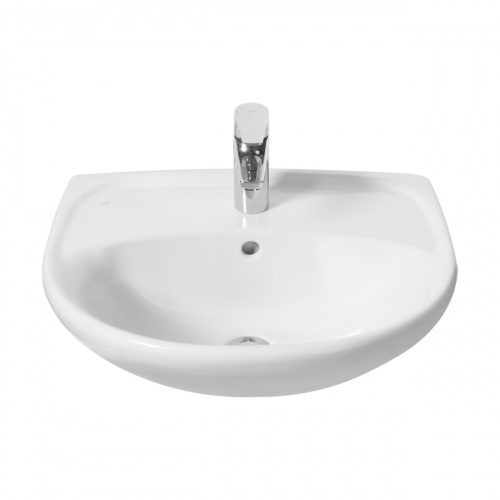 Раковина из сантехнического фарфора Jika Lyra 8142710001049 45х55 подвесная цвет белый 1 отверстие под смеситель - фото 4