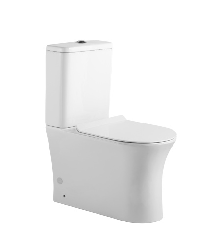 Унитаз напольный с бачком Agger AT01000 белый с сиденьем микролифт безободковый душевой смыв - фото 2