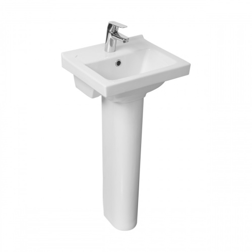 Раковина из сантехнического фарфора Santeri Визит 131177S0011B0 36х41 подвесная цвет белый 1 отверстие под смеситель - фото 4