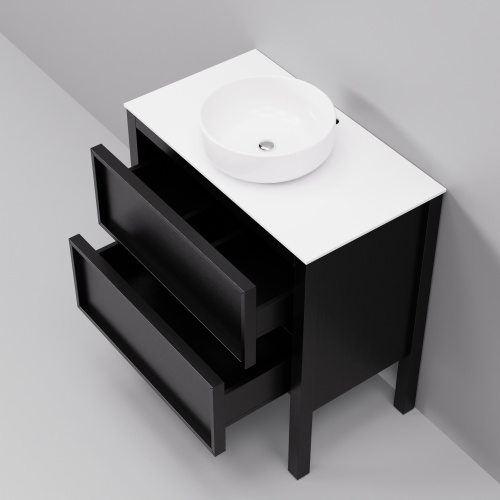 Тумба с раковиной Art Decco Elisa (Элиса) AES08F78S300 80x45x85 напольная цвет черный дуб - фото 4