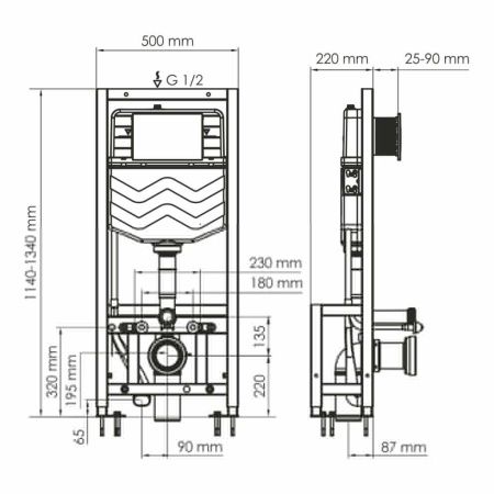Инсталляция для унитаза WasserKRAFT Vils 56TLT.010.ME.PB01