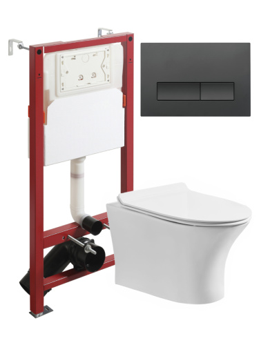 Комплект унитаз с инсталляцией и клавишей смыва Orange CI01-100W+APB244 - фото 2