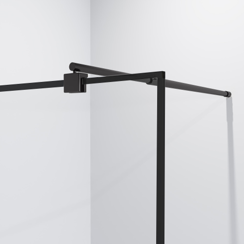 Душевая перегородка Niagara Nova NG-687-10BLACK 100х195 стекло прозрачное с рисунком профиль черный - фото 3