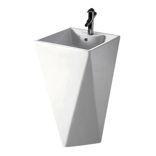 Раковина из сантехнического фарфора Melana B156-805 47х47 напольная цвет белый 1 отверстие под смеситель - фото 3