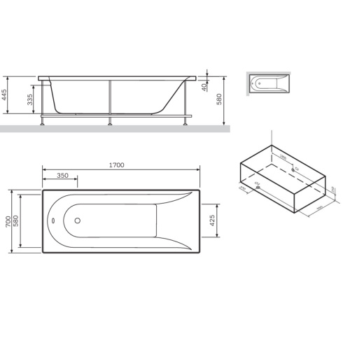Экран для ванны Am.Pm Spirit W72A-170-070W-P2 - фото 4