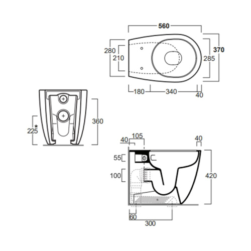 Чаша унитаза напольная Simas Vignoni VI01VERTbi цвет белый без сиденья безободковая смыв торнадо - фото 2