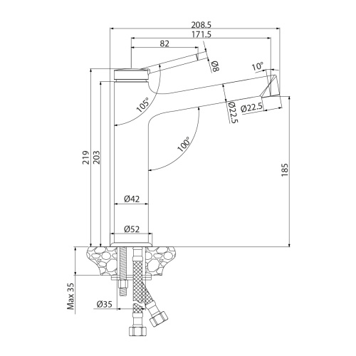 Смеситель LeMark Minima LM3837C на раковину хром - фото 2