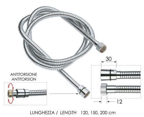 Шланг для душа Remer 333CNDGAT150 хром - фото 2