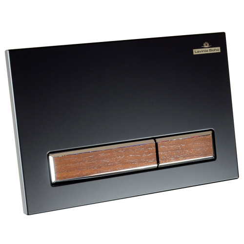 Клавиша смыва механическая Lavinia Boho RelFix 38050602 цвет черный матовый/темное дерево - фото 2