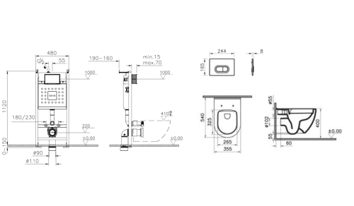 Комплект унитаз с инсталляцией Vitra Mia Round 9856B003-7200 - фото 2